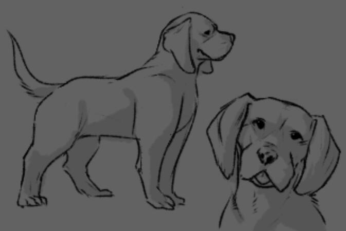 sketch + simple shading
